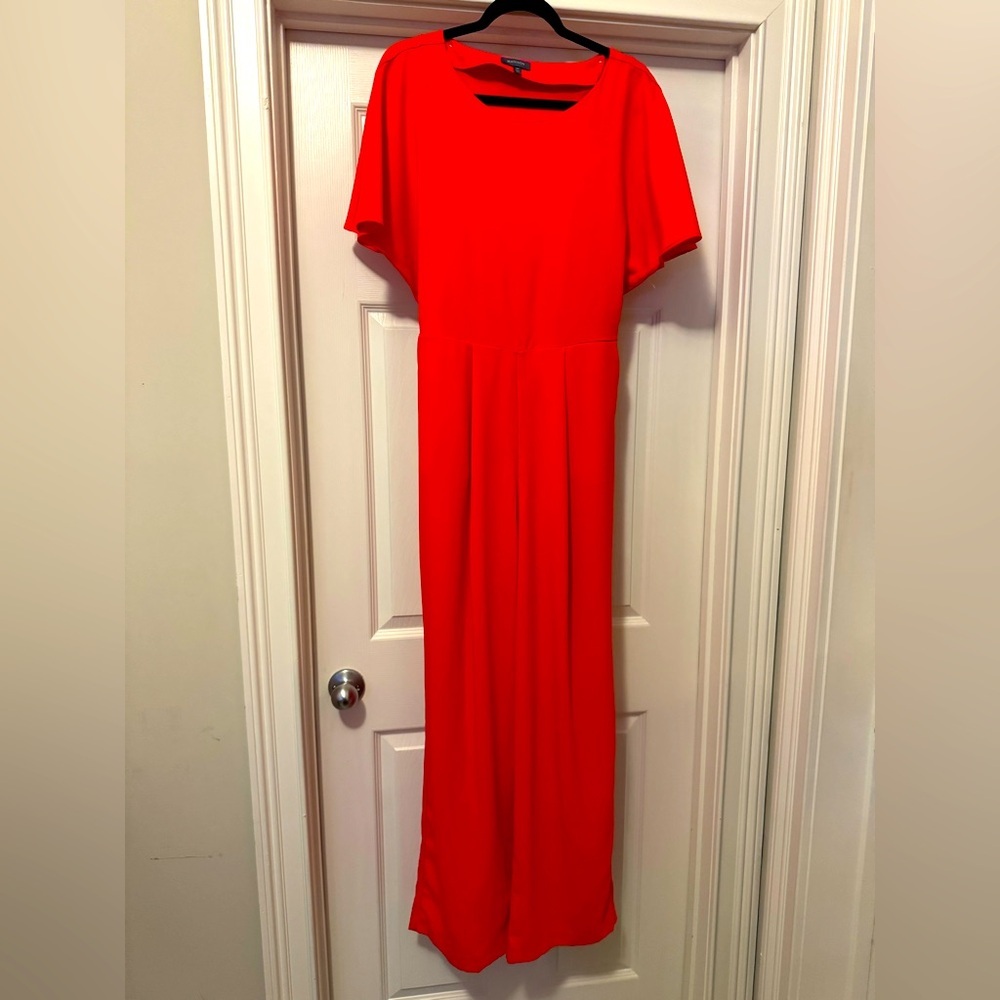 Madison Orange Jumpsuit Elegant Short Sleeve Romper